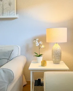 New Beliani Lampada da tavolo SALZA Ceramica Beige