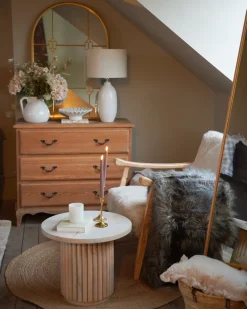 New Beliani Lampada da tavolo SALZA Ceramica Beige