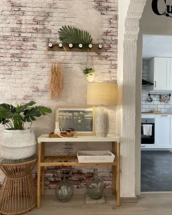 New Beliani Lampada da tavolo SALZA Ceramica Beige