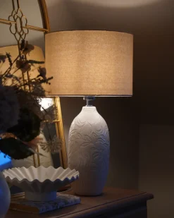 New Beliani Lampada da tavolo SALZA Ceramica Beige