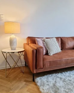 New Beliani Lampada da tavolo SALZA Ceramica Beige