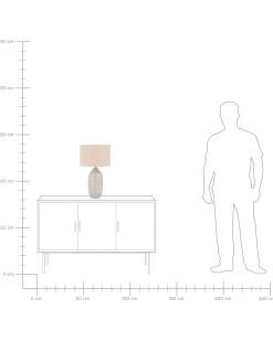 New Beliani Lampada da tavolo SALZA Ceramica Beige