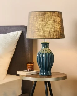 Clearance Beliani Lampada da tavolo SAMINA Ceramica Verde Grigio Verde