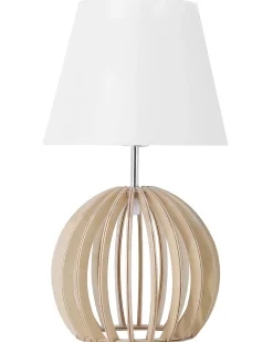 Online Beliani Lampada da tavolo SAMO Marrone/Bianco Bianco Marrone