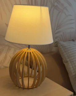 Online Beliani Lampada da tavolo SAMO Marrone/Bianco Bianco Marrone