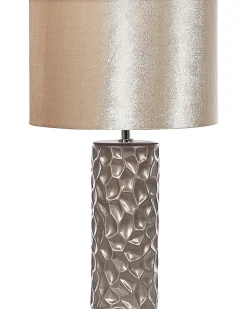 Hot Beliani Lampada da tavolo SANKURU Ceramica Oro Beige Oro
