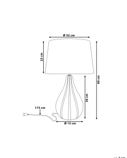 Online Beliani Lampada da tavolo SANTEE Porcellana Bianco sporco Bianco Beige