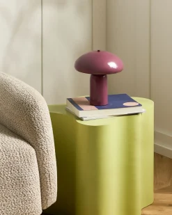 Hot Beliani Lampada da tavolo SANYA Metallo Bordeaux Rosso