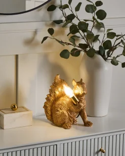 Best Beliani Lampada da tavolo Scoiattolo PINOLI Oro Ottone Oro