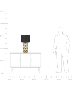 Sale Beliani Lampada da tavolo SELJA Ceramica Oro Nero Oro