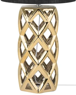Sale Beliani Lampada da tavolo SELJA Ceramica Oro Nero Oro