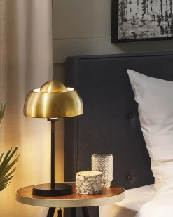 Hot Beliani Lampada da tavolo SENETTE Metallo Nero/Oro Oro Nero