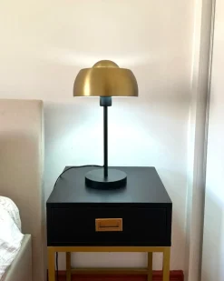 Hot Beliani Lampada da tavolo SENETTE Metallo Nero/Oro Oro Nero
