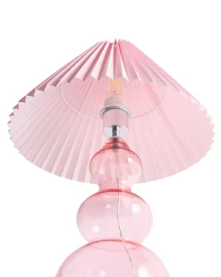 Best Beliani Lampada da tavolo SENGWA Vetro Rosa