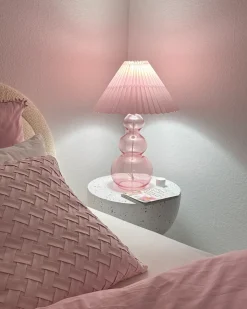 Best Beliani Lampada da tavolo SENGWA Vetro Rosa