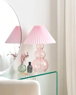 Best Beliani Lampada da tavolo SENGWA Vetro Rosa