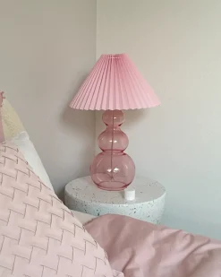 Best Beliani Lampada da tavolo SENGWA Vetro Rosa