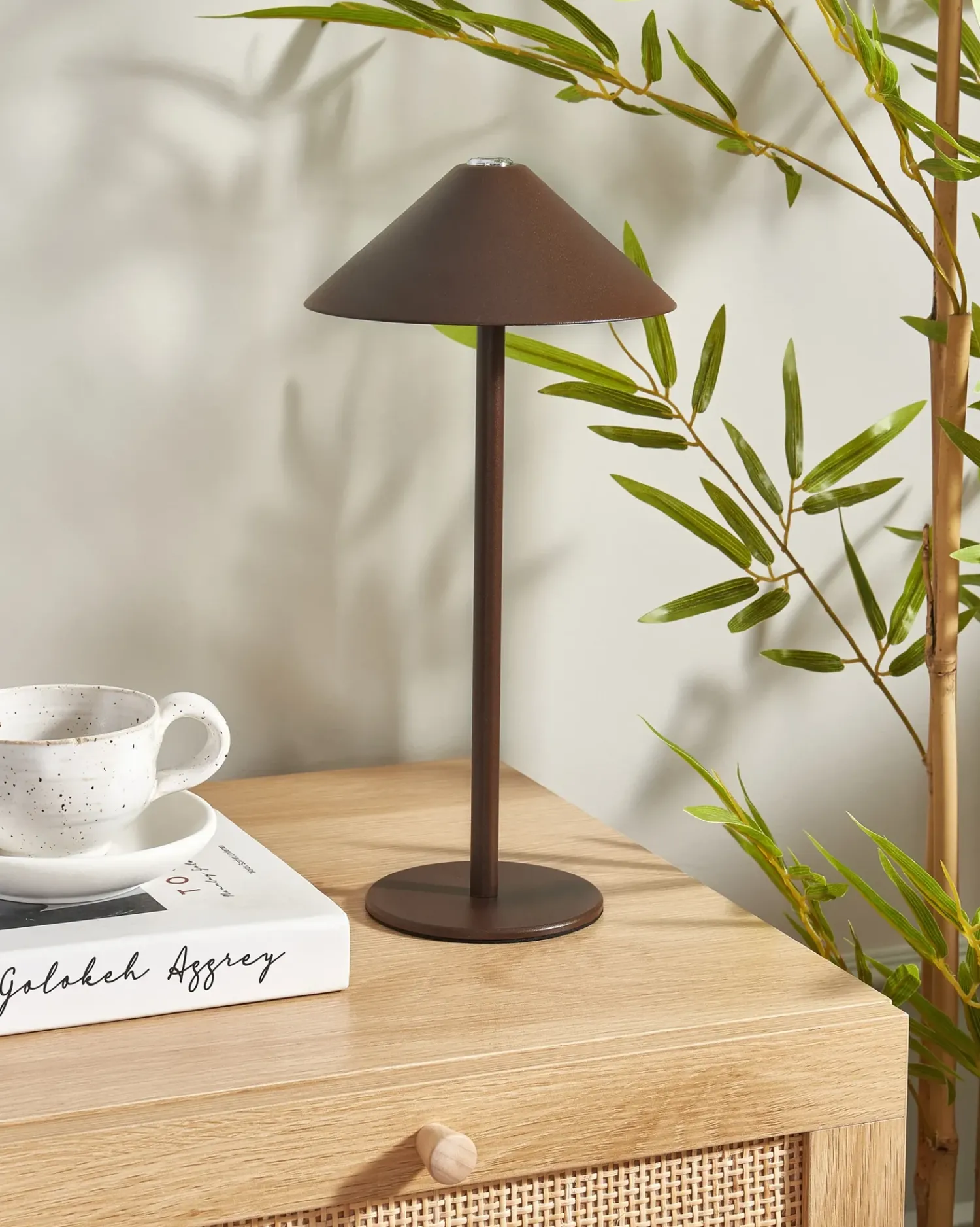 Best Beliani Lampada da tavolo senza fili a LED FRANCOLI con dimmer Metallo Marrone