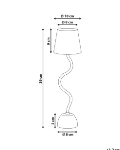 Discount Beliani Lampada da tavolo senza fili a LED VOUGA con dimmer Metallo Nero
