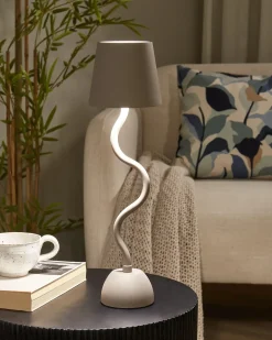 Discount Beliani Lampada da tavolo senza fili a LED VOUGA con dimmer Metallo Beige