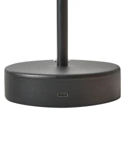 Clearance Beliani Lampada da tavolo senza fili a LED ALVIELA con dimmer Metallo Nero Bianco Marrone Nero