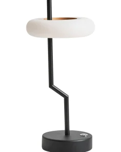 Clearance Beliani Lampada da tavolo senza fili a LED ALVIELA con dimmer Metallo Nero Bianco Marrone Nero