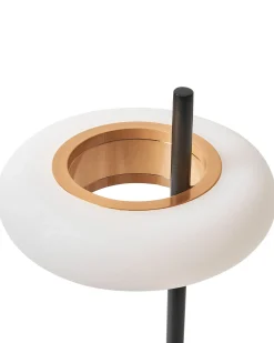 Clearance Beliani Lampada da tavolo senza fili a LED ALVIELA con dimmer Metallo Nero Bianco Marrone Nero