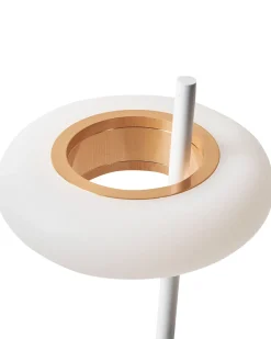 Hot Beliani Lampada da tavolo senza fili a LED ALVIELA con dimmer Metallo Bianco Bianco Marrone