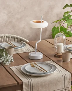 Hot Beliani Lampada da tavolo senza fili a LED ALVIELA con dimmer Metallo Bianco Bianco Marrone