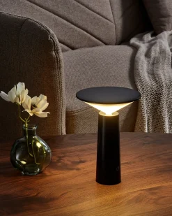 New Beliani Lampada da tavolo senza fili a LED LEVIRA con dimmer Metallo Nero