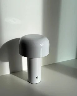 New Beliani Lampada da tavolo senza fili a LED BESOS con dimmer Metallo Bianco