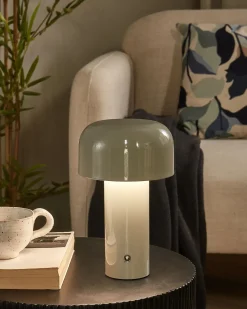 New Beliani Lampada da tavolo senza fili a LED BESOS con dimmer Metallo Grigio