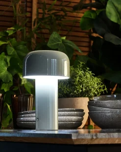 New Beliani Lampada da tavolo senza fili a LED BESOS con dimmer Metallo Grigio