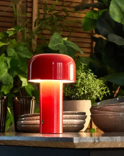 New Beliani Lampada da tavolo senza fili a LED BESOS con dimmer Metallo Rosso