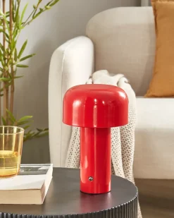 New Beliani Lampada da tavolo senza fili a LED BESOS con dimmer Metallo Rosso