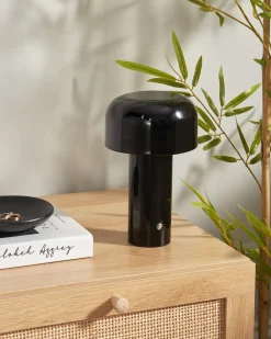 Outlet Beliani Lampada da tavolo senza fili a LED BESOS con dimmer Metallo Nero