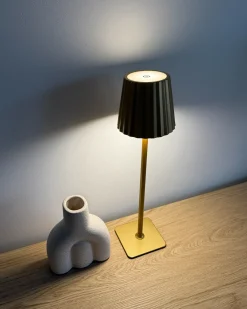 Best Beliani Lampada da tavolo senza fili a LED ABARO con dimmer Metallo Oro