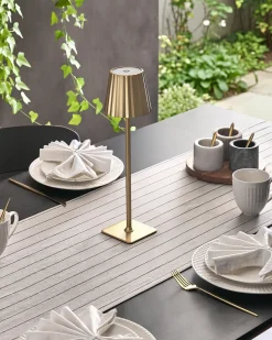 Best Beliani Lampada da tavolo senza fili a LED ABARO con dimmer Metallo Oro