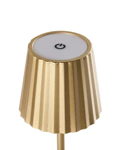 Best Beliani Lampada da tavolo senza fili a LED ABARO con dimmer Metallo Oro