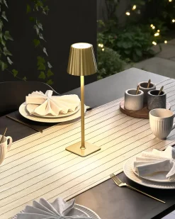 Best Beliani Lampada da tavolo senza fili a LED ABARO con dimmer Metallo Oro