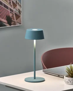 Discount Beliani Lampada da tavolo senza fili a LED GUDER con dimmer Metallo Blu