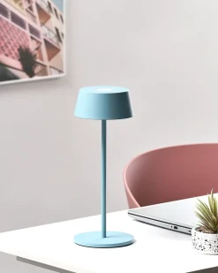 Discount Beliani Lampada da tavolo senza fili a LED GUDER con dimmer Metallo Blu