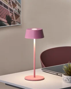 Online Beliani Lampada da tavolo senza fili a LED GUDER con dimmer Metallo Rosa