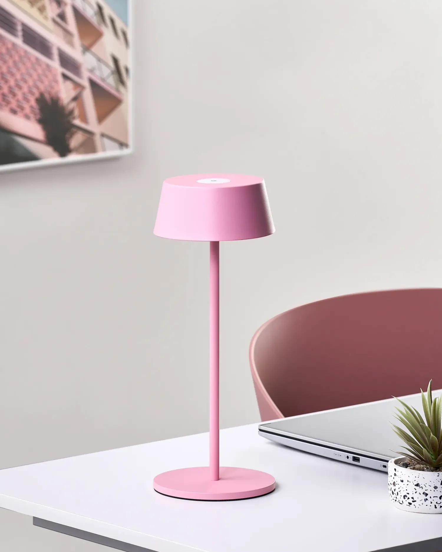 Online Beliani Lampada da tavolo senza fili a LED GUDER con dimmer Metallo Rosa