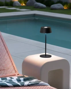Beliani Lampada da tavolo senza fili a LED GUDER con dimmer Metallo Nero