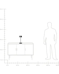 Beliani Lampada da tavolo senza fili a LED GUDER con dimmer Metallo Nero
