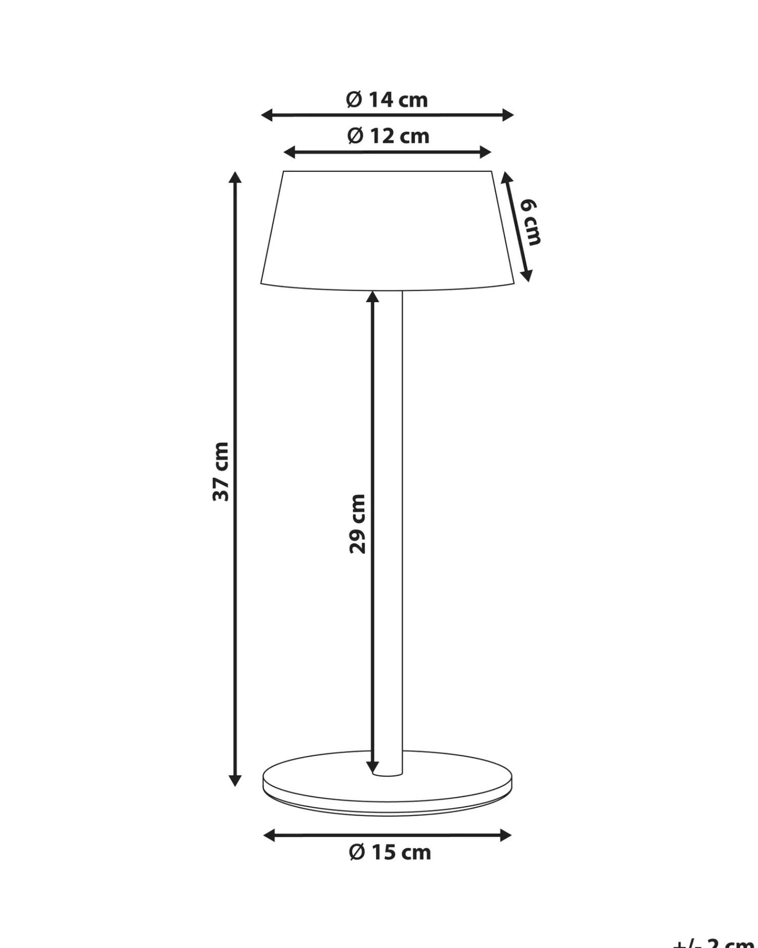 Beliani Lampada da tavolo senza fili a LED GUDER con dimmer Metallo Nero