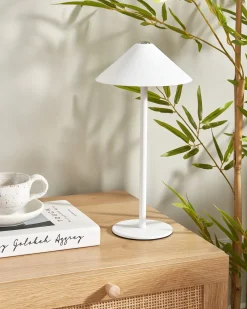 New Beliani Lampada da tavolo senza fili a LED FRANCOLI con dimmer Metallo Bianco
