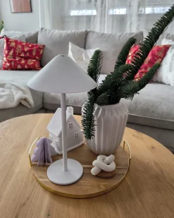 New Beliani Lampada da tavolo senza fili a LED FRANCOLI con dimmer Metallo Bianco