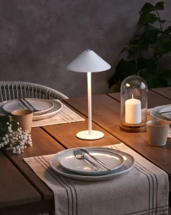 New Beliani Lampada da tavolo senza fili a LED FRANCOLI con dimmer Metallo Bianco